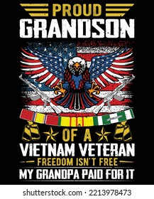 U.S. Air Force Proud Grandson Veteran Tshirt Design