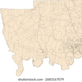 US Alabama State Autauga County Census Block Vector Map 2020