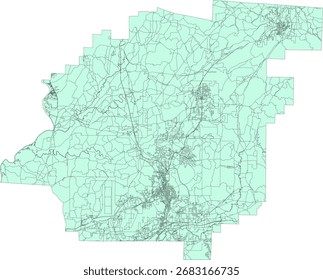 US Alabama State Calhoun County Census Block Vector Map 2020