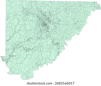 US Alabama State Cullman County Census Block Vector Map 2020