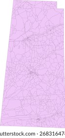US Alabama State Lamar County Census Block Vector Map 2020