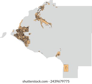 US Alaska State Municipality of Anchorage Map with Subdivisions