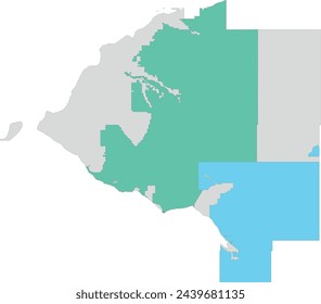 US Alaska State Municipality of Anchorage Map with Chugach State Park (green) and Chugach National Forest (blue)