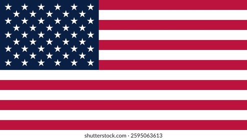 US America flag with official Old Glory Red and Old Glory Blue colors representing United State nation freedom liberty independence patriotism democracy election event vote simplicity and pride