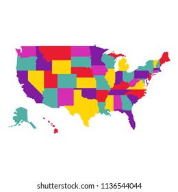 US America Map. Vector eps 08.