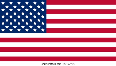 US American flag with exact official colors and proportions