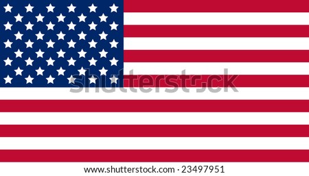 US American flag with exact official colors and proportions