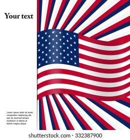 US american flag themed background, or card. No transparencies, eps10 file. Space for your text.