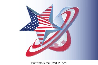 US American flag For USA Memorial day, Veteran's day, Labor day, or 4th of July celebration.vector