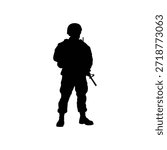 Us american soldier silhouette vector flat illustration design.