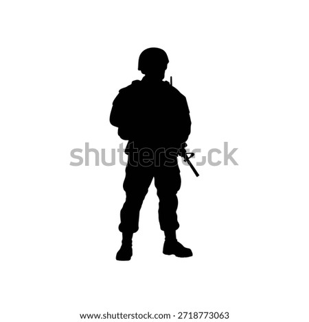 Us american soldier silhouette vector flat illustration design.