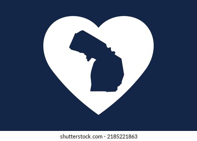 US American State Inside The Heart Shape. Michigan State. Patriotic Heart Symbol. Love America Symbol. Vector Illustration