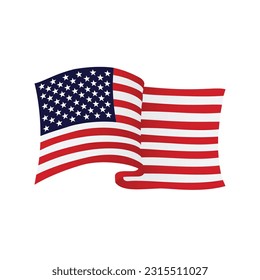 US American waving flag. USA wave flag Clipart American flag Cricut Procreate vector