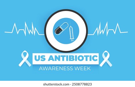 US antibiotic awareness week. background, banner, card, poster, template. Vector illustration.