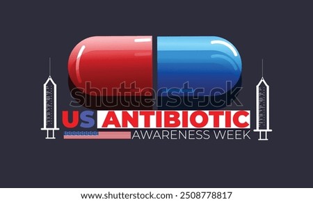 US antibiotic awareness week. background, banner, card, poster, template. Vector illustration.