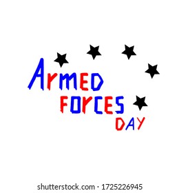 Día de las Fuerzas Armadas de Estados Unidos. Grabado línea por línea con estrellas.