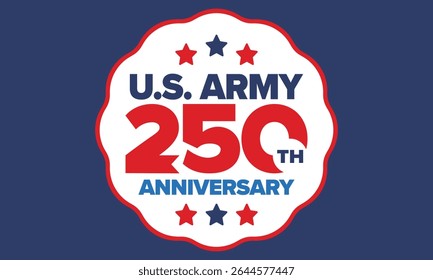 250º aniversário do Exército dos EUA. Aniversário. Dia do Exército dos Estados Unidos em junho. Feriado militar americano. Bandeira americana. Design patriótico. Ilustração de vetor
