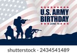 U.S. Army Birthday June 14 Background Vector Illustration