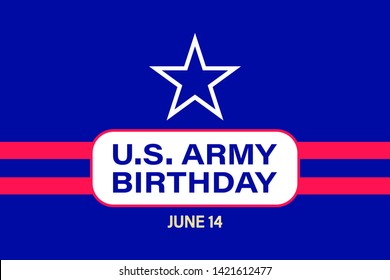 U.S. Army Birthday June 14. design with patriotic stars. Poster, card, banner, background design. EPS 10.