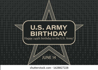 U.S. Army Birthday June 14. Military background. Design with patriotic stars. Poster, card, banner, background design. EPS 10.