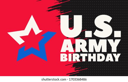 U.S. Army Birthday June 14. Military background. Design with patriotic stars. Poster, card, banner, background design. EPS 10.