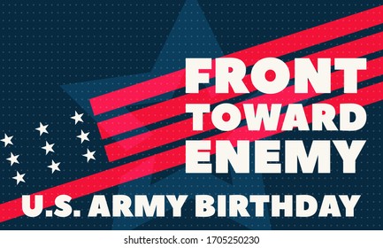 U.S. Army Birthday June 14. Military background. Design with patriotic stars. Poster, card, banner, background design. EPS 10.