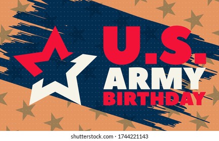 U.S. Army Birthday June 14. Military background. Design with patriotic stars. Poster, card, banner, background design. EPS 10.