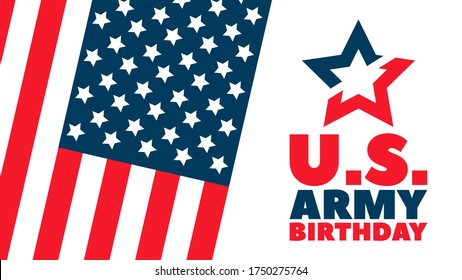 U.S. Army Birthday June 14. Military background. Design with patriotic stars. Poster, card, banner, background design. EPS 10.