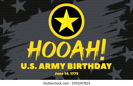 U.S. Army Birthday June 14. Military background. Design with patriotic stars. Poster, card, banner, background design. EPS 10.