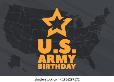 U.S. Army Birthday June 14. Military background. Design with patriotic stars. Poster, card, banner, background design. EPS 10.