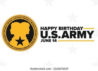 U.S. Army Birthday. June 14. Holiday concept. Template for background, banner, card, poster with text inscription. Vector EPS10 illustration