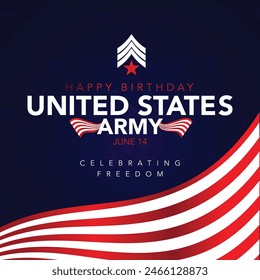 U.S. Army Birthday. June 14. Holiday concept. American Army Template for background, banner, card, poster with text inscription. Vector EPS10 illustration