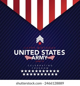 U.S. Army Birthday. June 14. Holiday concept. American Army Template for background, banner, card, poster with text inscription. Vector EPS10 illustration