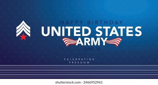 U.S. Army Birthday. June 14. Holiday concept. American Army Template for background, banner, card, poster with text inscription. Vector EPS10 illustration