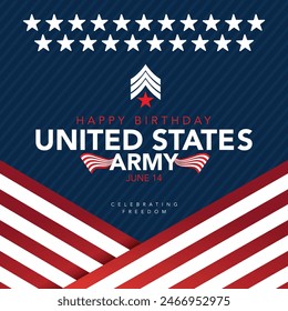 U.S. Army Birthday. June 14. Holiday concept. American Army Template for background, banner, card, poster with text inscription. Vector EPS10 illustration