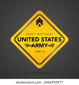 U.S. Army Birthday. June 14. Holiday concept. American Army Template for background, banner, card, poster with text inscription. Vector EPS10 illustration