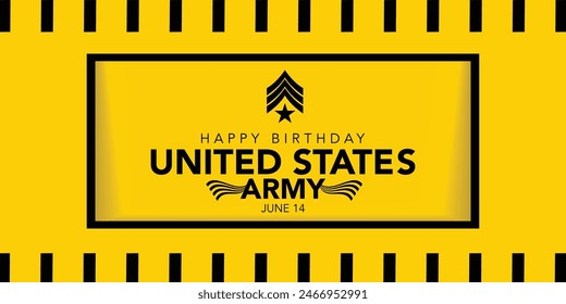 U.S. Army Birthday. June 14. Holiday concept. American Army Template for background, banner, card, poster with text inscription. Vector EPS10 illustration