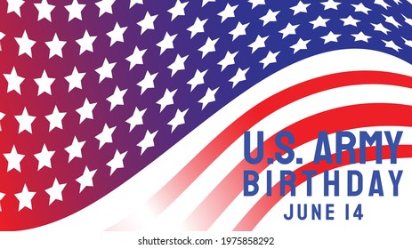 Us Army Birthday Vector Image For Holiday Concept.