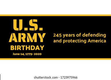 U.S. Army Birthdays. Holiday concept. Template for background, banner, card, poster with text inscription. Vector EPS10 illustration