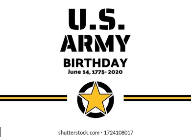 U.S. Army Birthdays. Holiday concept. Template for background, banner, card, poster with text inscription. Vector EPS10 illustration