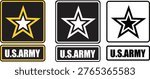US Army Corps Engineers logo. US Army Logo. Army symbol. United States Army Star Emblem. flat style.