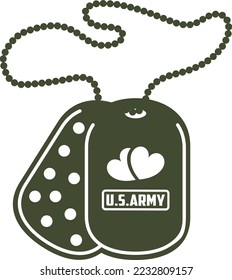 US Army Dog Tags Logo SVG Printable Vector Illustration