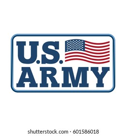 US Army emblem. Flag of America. Armed forces of United States sign
