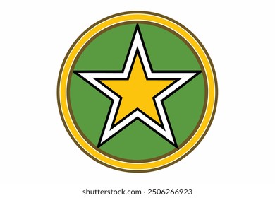 The U.S. Army logo vector features a white star on a black field with a yellow outline. Below, the word "ARMY" is prominently displayed in bold, black uppercase letters against a yellow background.