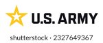 US army logo, white background, vector illustration