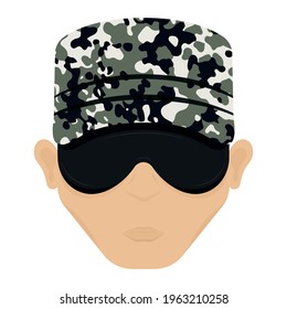 Us army man face. Soldier avatar - Vector illustration