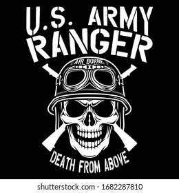 Us Army Ranger Air Borne Death Stock Vector (Royalty Free) 1682287810 ...