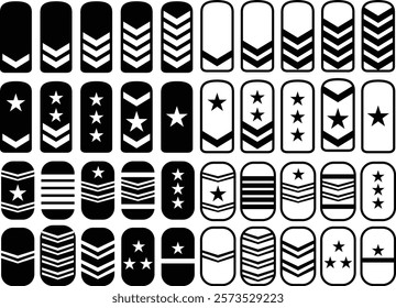 Us army rank Vector bundle, Clipart, Silhouette, Vector, icons, illustration, design.