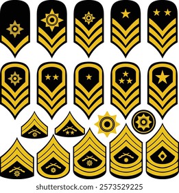 Us army rank Vector bundle, Clipart, Silhouette, Vector, icons, illustration, design.