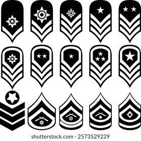 Us army rank Vector bundle, Clipart, Silhouette, Vector, icons, illustration, design.